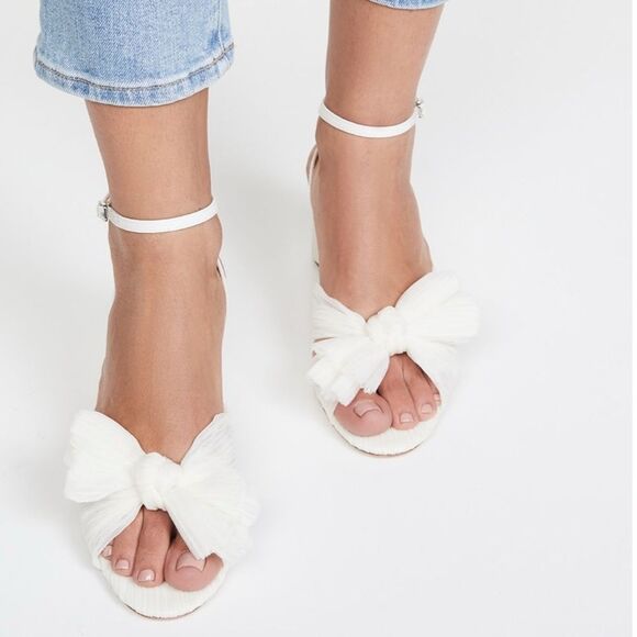 Loeffler Randall Dahlia White Lace Bow Sandals size 7.5 - Picture 2 of 14